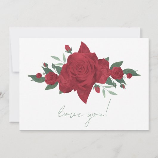 Rote Rosen Boho Wedding Bridesmade Einladung (Rückseite)