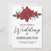 Rote Rosen Boho Wedding Einladung (Vorderseite)