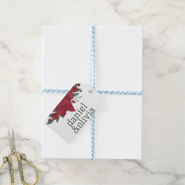 Rote Rosen Boho Wedding Geschenkanhänger