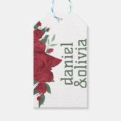 Rote Rosen Boho Wedding Geschenkanhänger (Vorderseite)
