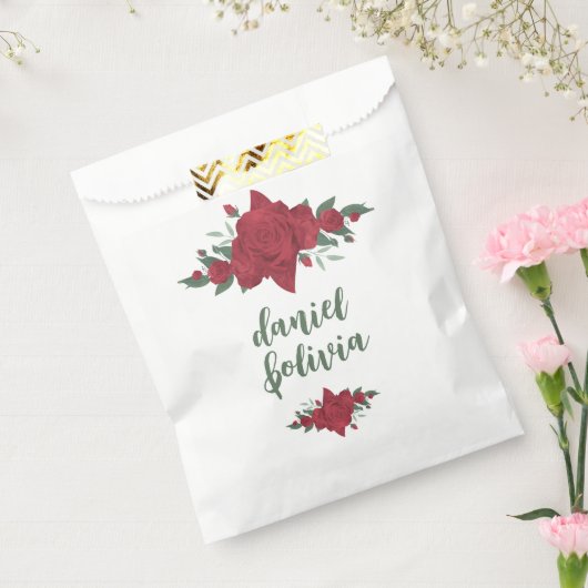 Rote Rosen Boho Wedding Geschenktütchen (Versiegelt)