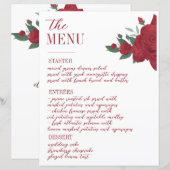 Rote Rosen Boho Wedding Menu (Vorne/Hinten)