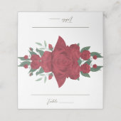 Rote Rosen Boho Wedding Platzkarte (Außenseite Aufgefaltet)