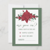 Rote Rosen Boho Wedding RSVP Karte (Vorderseite)