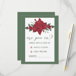 Rote Rosen Boho Wedding RSVP Karte