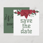 Rote Rosen Boho Wedding Save The Date (Vorne/Hinten)