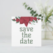 Rote Rosen Boho Wedding Save The Date (Stehend Vorderseite)