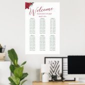 Rote Rosen Boho Wedding Seating Charts Poster (Heimbüro)