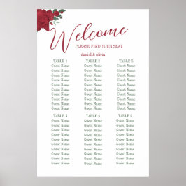Rote Rosen Boho Wedding Seating Charts Poster