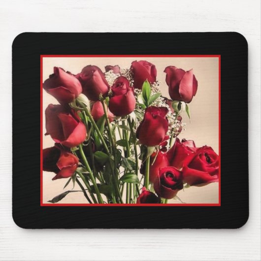 Rote Rosen boquet mousepad (Vorne)