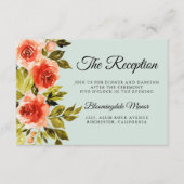 Rote Rosen Botanische Hochzeitsempfehlung Begleitkarte (Vorderseite)