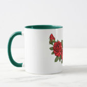 Rote Rosen Botanische Illustration Tasse (Links)