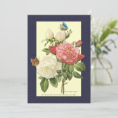 Rote Rosen Botanische Sondereinladungen Einladung (Stehend Vorderseite)