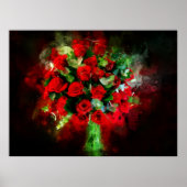 Rote Rosen Bouquet Blume Aquarell - bb Poster (Vorne)