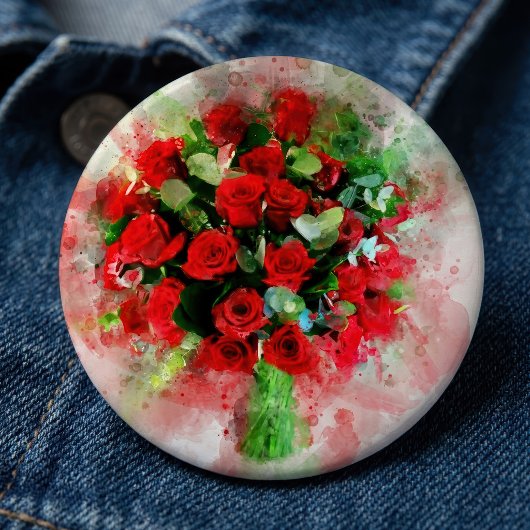 Rote Rosen Bouquet Blume Aquarell - wb Button