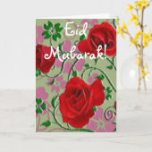 Rote Rosen Bouquet Eid Mubarak Karte (Gelbe Blume)