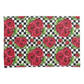 Rote Rosen Bouquet Floral Liebe Rockabilly Kissenbezug (Vorderseite-Rechts)