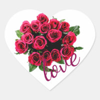 Rote Rosen Bouquet mit Liebe auf dem White Heart S