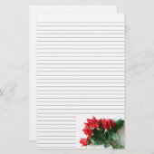 Rote Rosen Bouquet Stationery - kleine optionale L Briefpapier (Vorne/Hinten)