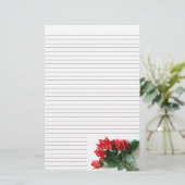 Rote Rosen Bouquet Stationery - kleine optionale L Briefpapier (Stehend Vorderseite)