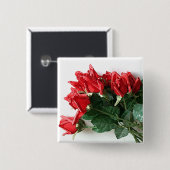 Rote Rosen Bouquet-Tasten Button (Vorne & Hinten)