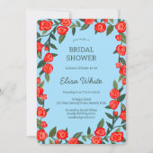 Rote Rosen Brautparty-CUSTOM-QR-Code Einladung (Vorderseite)