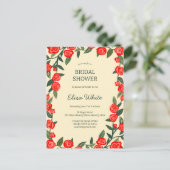 Rote Rosen Brautparty-CUSTOM-QR-Code Postkarte (Stehend Vorderseite)