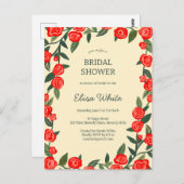 Rote Rosen Brautparty-CUSTOM-QR-Code Postkarte (Vorne/Hinten)