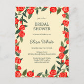 Rote Rosen Brautparty-CUSTOM-QR-Code Postkarte (Vorderseite)