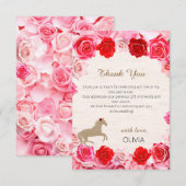 Rote Rosen Brautparty Dankeskarte (Vorne/Hinten)