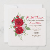 Rote Rosen Brautparty Einladung (Vorderseite)