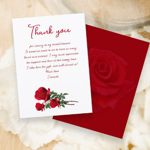 Rote Rosen Brautparty Geschenk Vielen Dank Karten