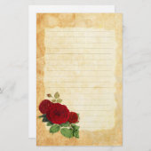Rote Rosen Briefpapier (Vorne/Hinten)