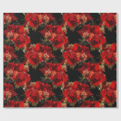 Rote Rosen Bunch Foil Floral Glitzer Gold Black6 V Geschenkpapier (Flach)