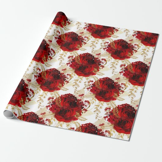 Rote Rosen Bunch Sparky Wählen Sie eine andere Wah Geschenkpapier (Ungerollt)