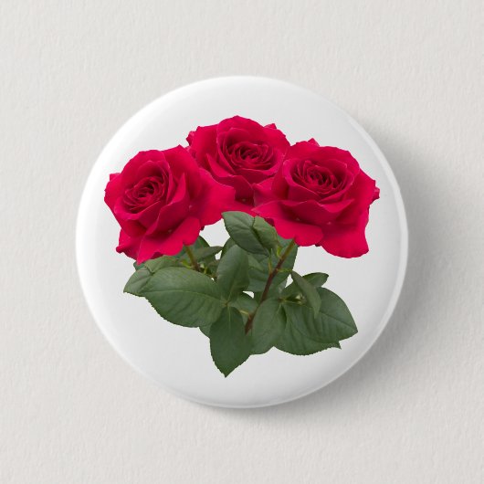 Rote Rosen Button (Vorderseite)