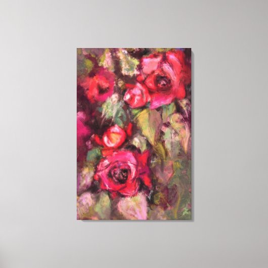 Rote Rosen Canvas Print Leinwanddruck (Vorderseite)