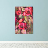 Rote Rosen Canvas Print Leinwanddruck (Insitu (Holzboden))