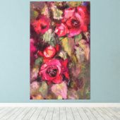 Rote Rosen Canvas Print Leinwanddruck (Insitu (Holzboden))