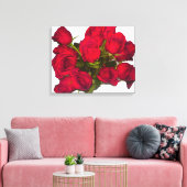 Rote Rosen Canvas Print Leinwanddruck (Insitu (Wohnzimmer))