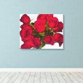 Rote Rosen Canvas Print Leinwanddruck (Insitu (Holzboden))