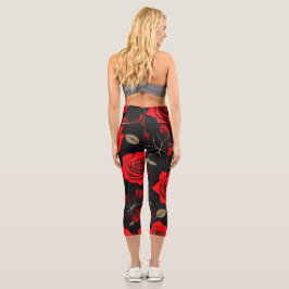 Rote Rosen Capri Leggings
