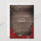 Rote Rosen Charra Rustic Cowgirl Boots Quinceañera Einladung (Rückseite)