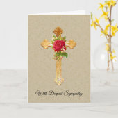 Rote Rosen Christliches Beileid Beileid Karte (Gelbe Blume)