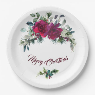 Rote Rosen Christmas Bouquet Pappteller