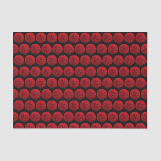 Rote Rosen Classic Black Floral Seidenpapier (Vorderseite)