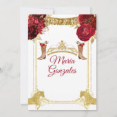 Rote Rosen Colorful Mis Quince 15 Anos Quinceañera Einladung (Rückseite)