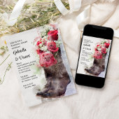 Rote Rosen Cowboy Boots Hochzeit Probe Dinner Einladung