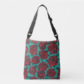 Rote Rosen Crossbody Bag Tragetaschen Mit Langen Trägern (Vorderseite)