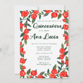 Rote Rosen CUSTOM Foto Quinceañera Einladung (Vorderseite)
